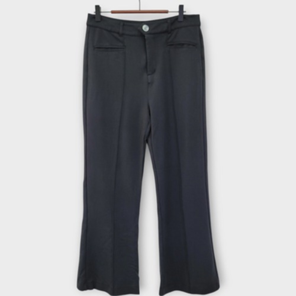 Soft Surroundings Pintuck Ponte Knit Trousers Women 8 Black Bootcut Cropped